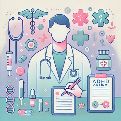 DALL·E 2024-10-13 00.05.16 - A professional and inclusive illustration representing 'ADHD and Autism individuals working in healthcare,' using soft pastel colors. Show a healthcar