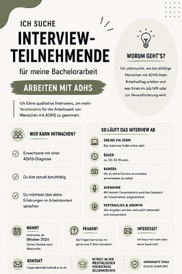 Flyer Interviepartner*innen ADHS gesucht